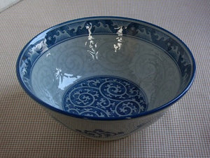 Arabesque Blue Wave Ramen Bowl Set - 4 bowls