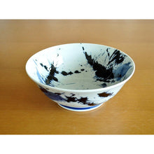 Load image into Gallery viewer, Blue Brush Splatter Ramen Bowl Set - 4 bowls